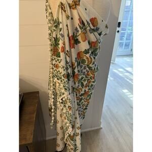 Farm Rio tropical pareo scarf cover-up with tassels
